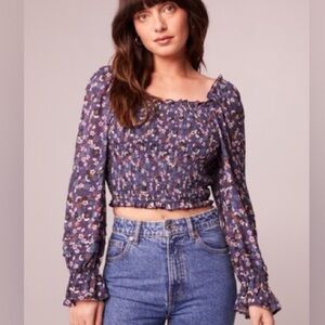 NWT Band of the Free Floral Purple Crop Top